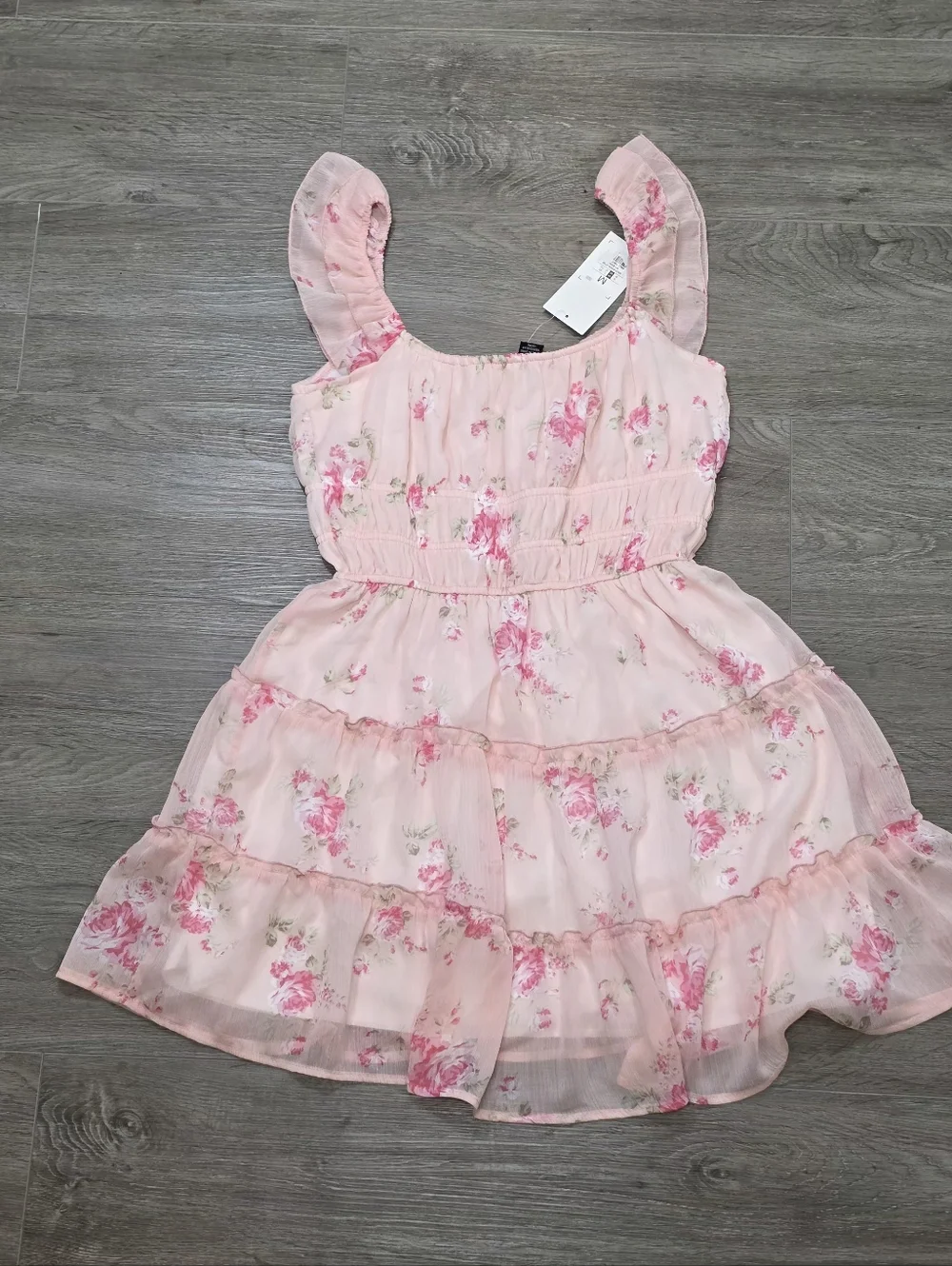 New Streetwesr Society Flowered Short Dress Womans Sz M Pink - Picture 4 of 5